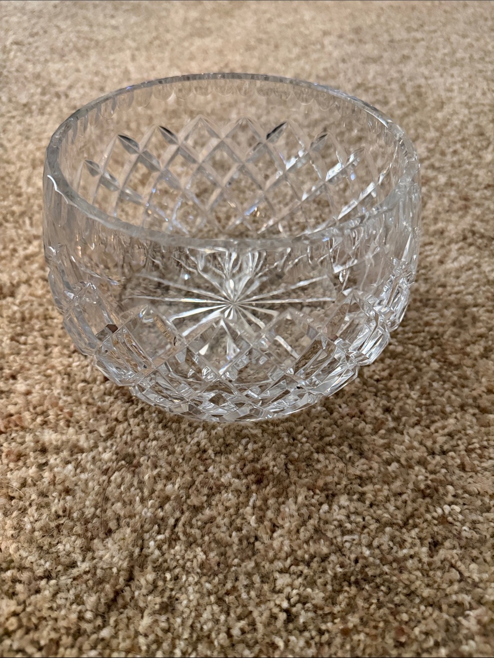 Clear Cut Glass Decorative Bowl - Classic Clear Crystal Accent